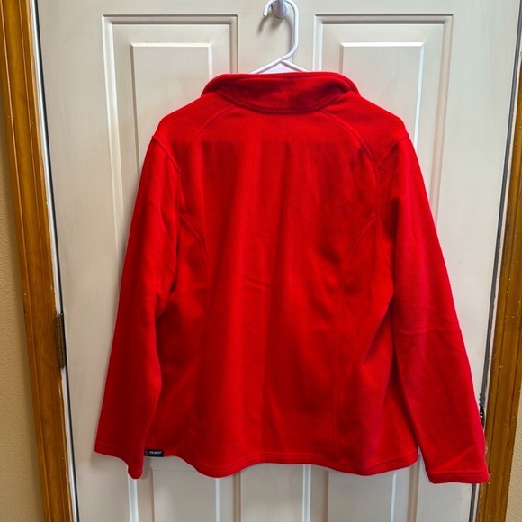 Lands' End Vibrant Red Polartec Fleece Jacket Zip up Jacket size XL / 18 - Picture 2 of 6